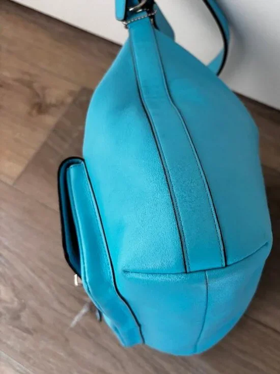 Coach Legacy Courtenay Hobo Bag in Vibrant Aqua Blue Leather w/Tassels & Hangtag - Picture 6 of 8